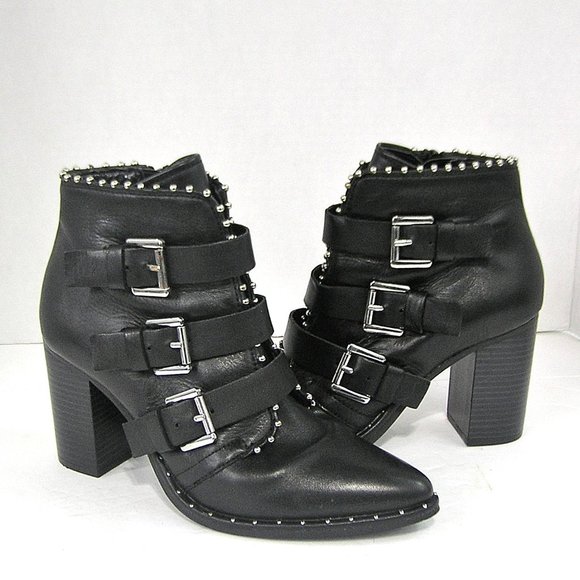 STEVE MADDEN HUMBLE BLACK LEATHER BOOTS SIZE 6 - Picture 3 of 15
